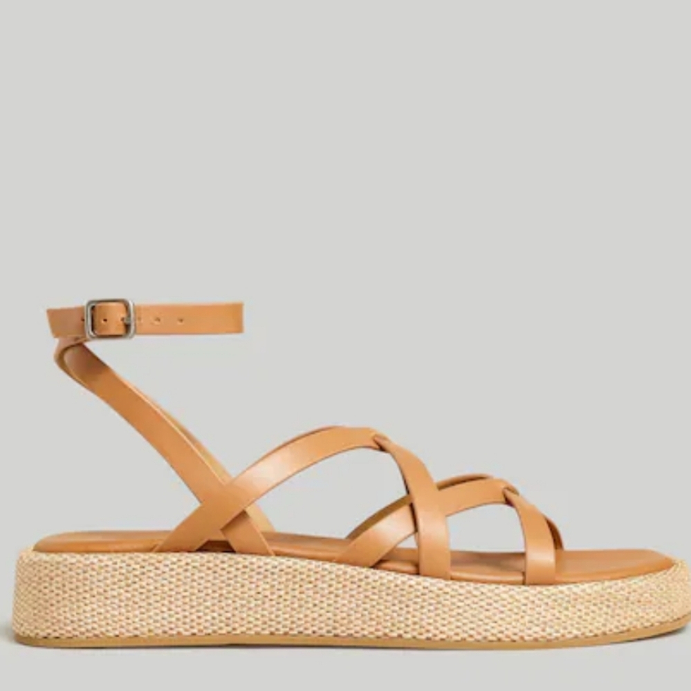 Madewell The Sabina Raffia Platform Sandals